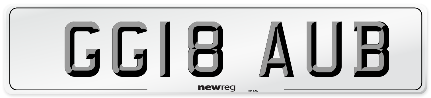 GG18 AUB Number Plate from New Reg